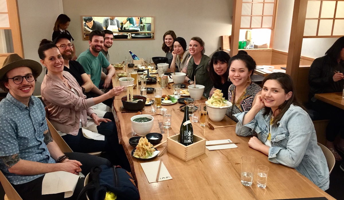 Flatiron Health's design team sharing lunch
