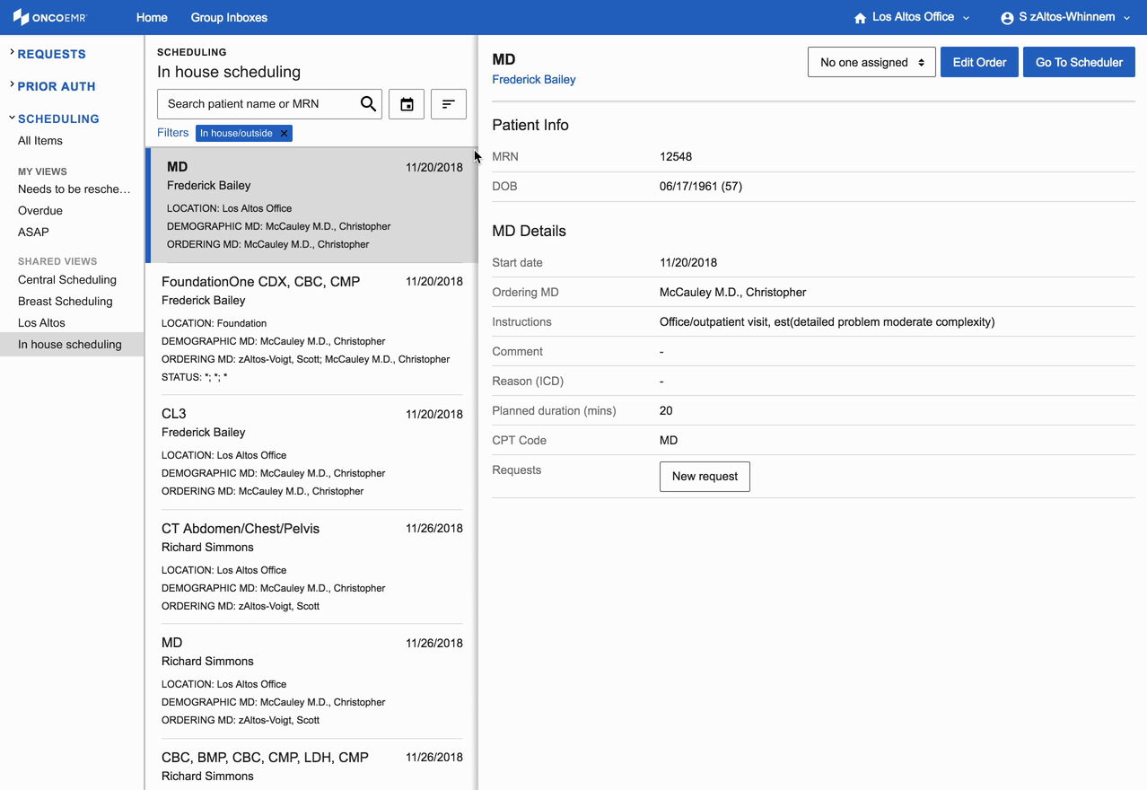 Screenshot showing how list sorting and date range filtering was separated out